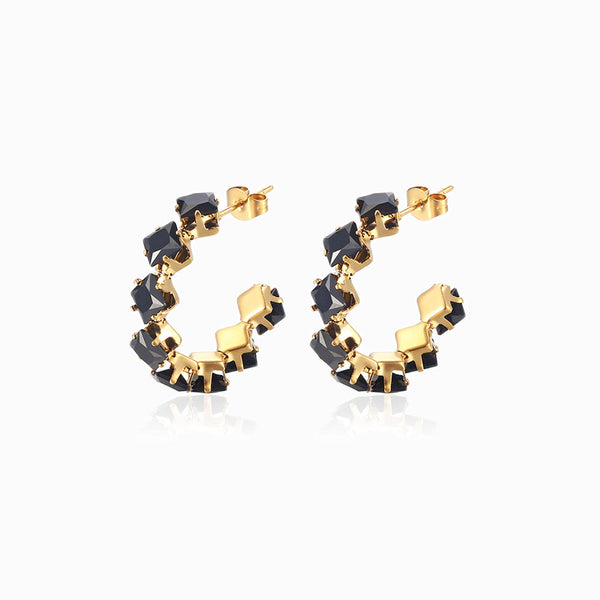 Brincos com Zircónia 30mm BR1045 - Aço Inox