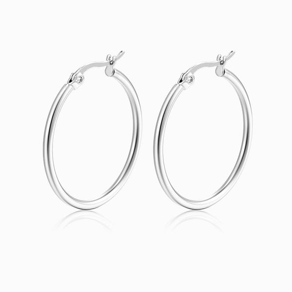 Pack 4un Brincos Argola 30mm BR3012 - Aço Inox Prateado