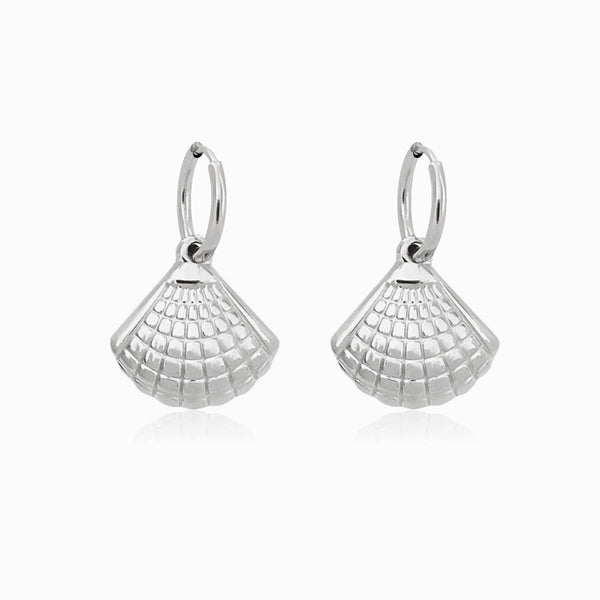 Brincos Concha 30mm BR1199 - Aço Inox Prateado