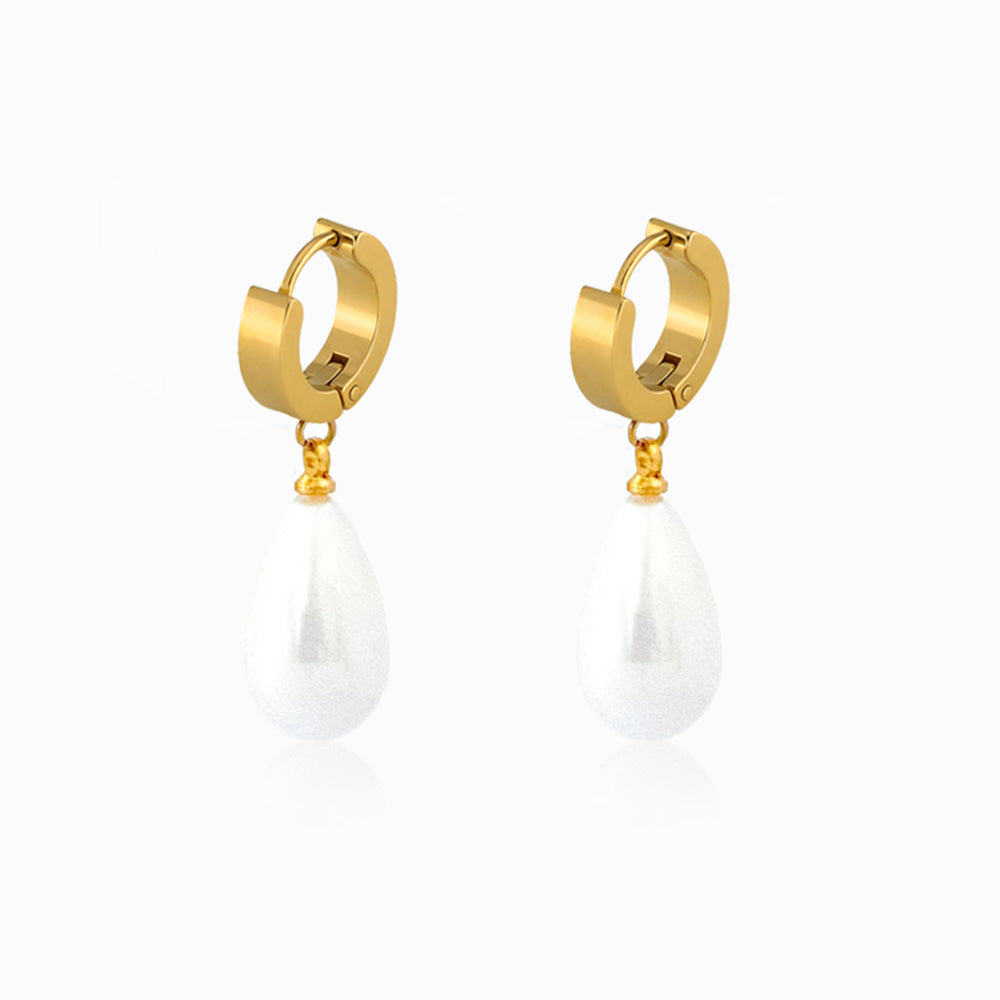 Brincos Gota BR1167 - Aço Inox com Madrepérola