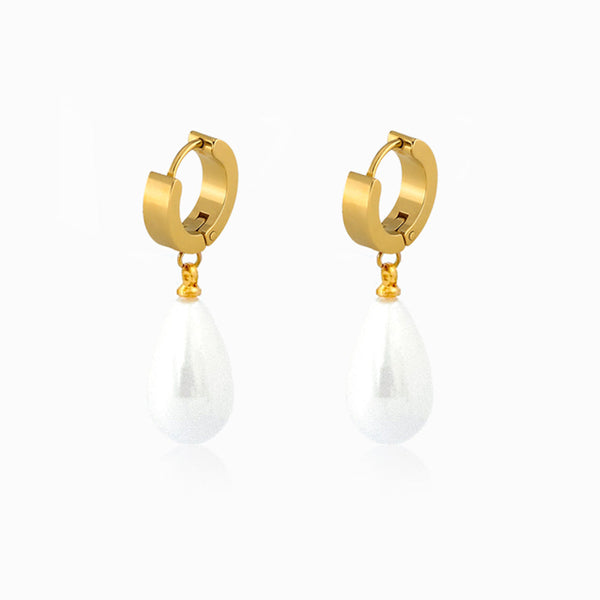 Brincos Gota BR1167 - Aço Inox com Madrepérola