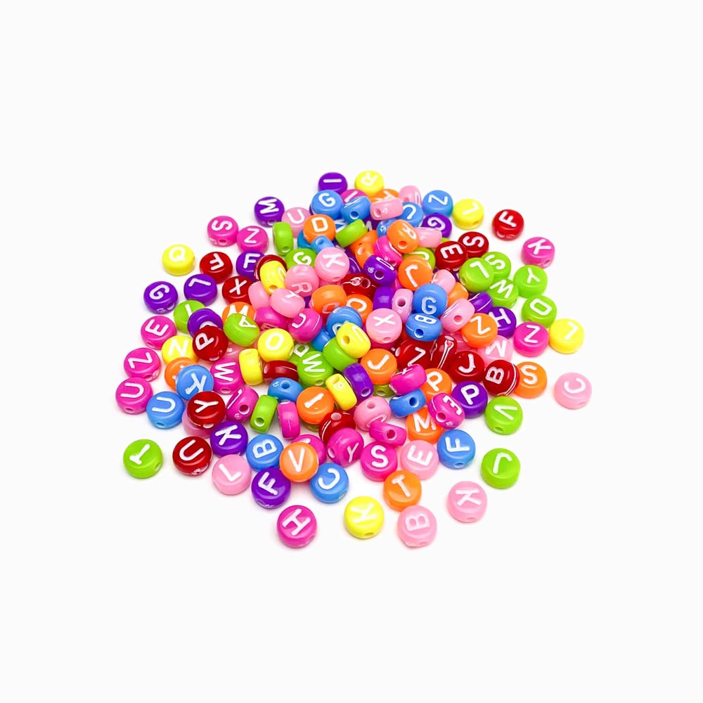 Miçangas de Letras Coloridas 7x4mm MS4013