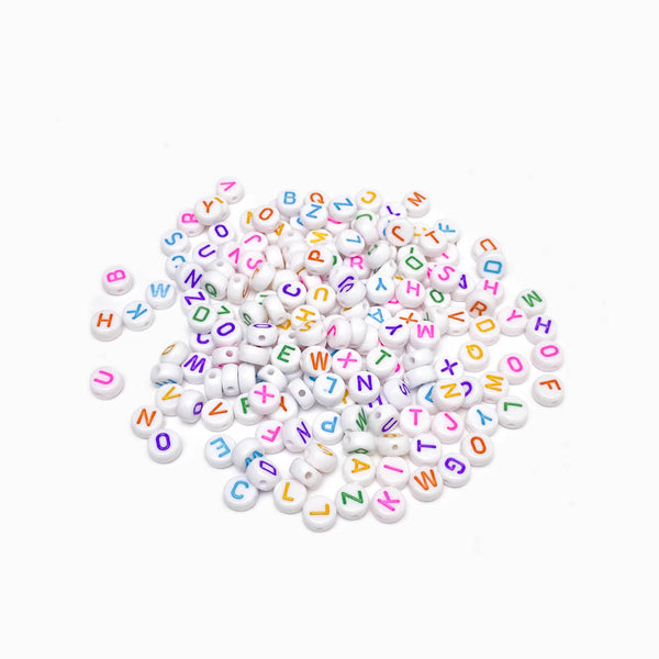 Miçangas de Letras Coloridas 7x4mm MS4003