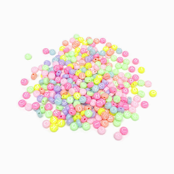 Miçangas de Letras Coloridas 7x4mm MS4004