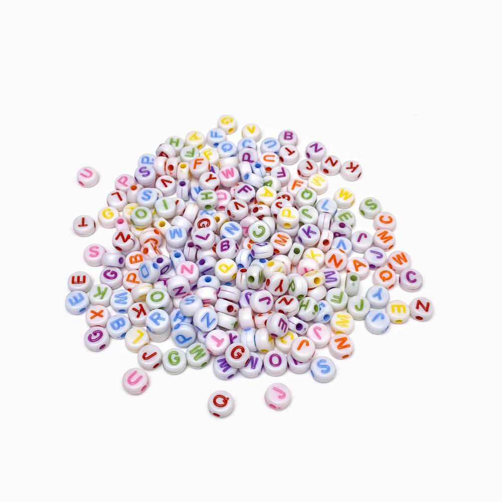 Miçangas de Letras Coloridas 7x4mm MS4005
