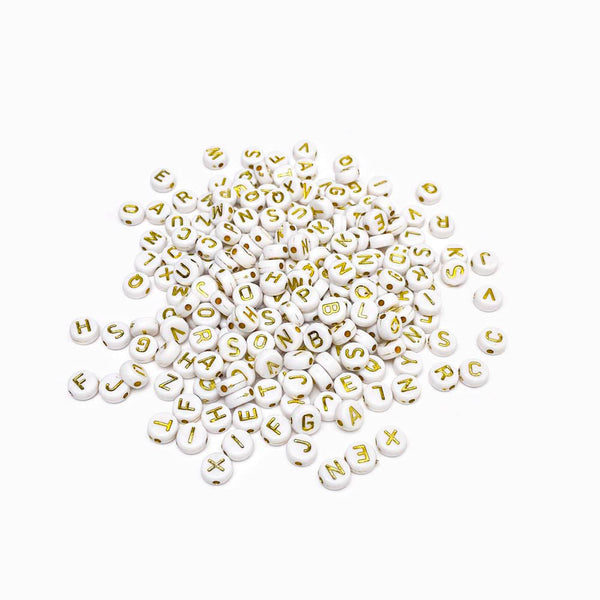 Miçangas de Letras 7x4mm Dourado MS4007