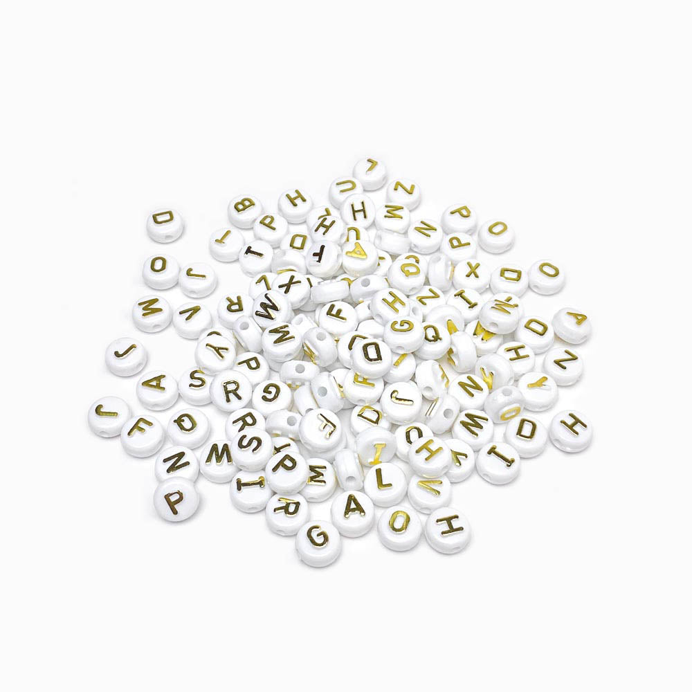 Miçangas de Letras 10x6mm Dourado MS4008