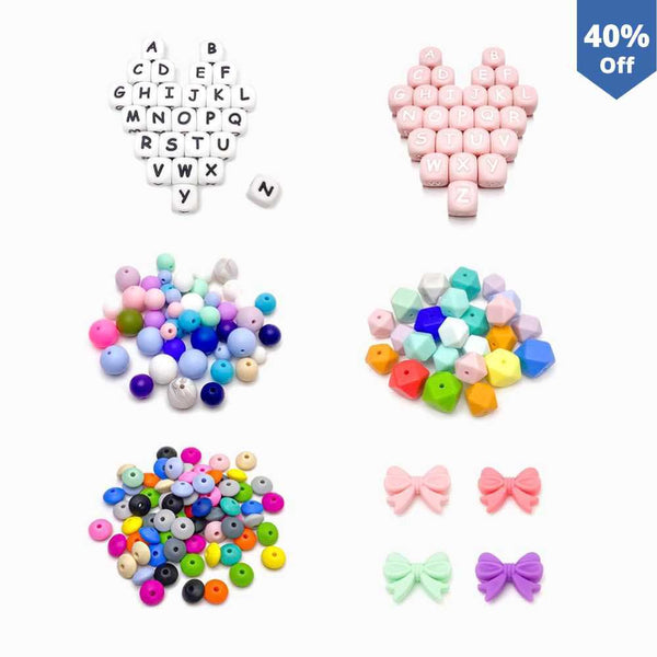 CONTAS DE SILICONE COM ETIQUETA DE DESCONTO