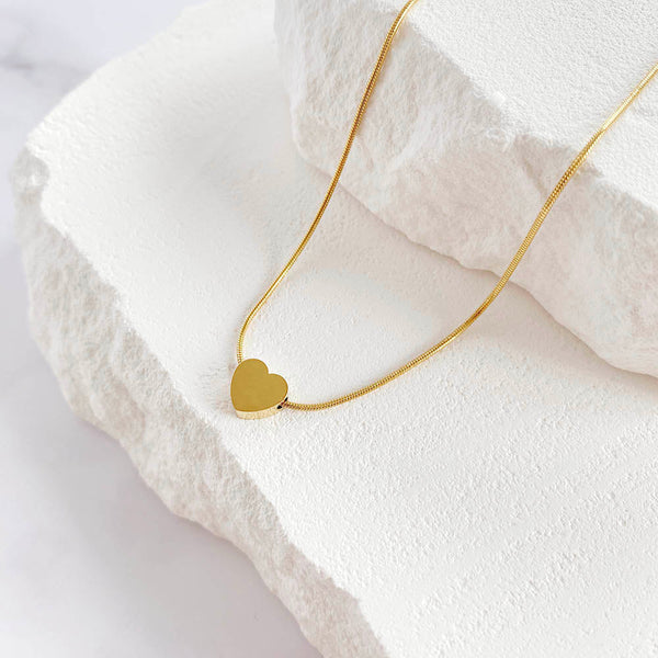 Colar Coração CL1081 - Aço Inox Dourado
