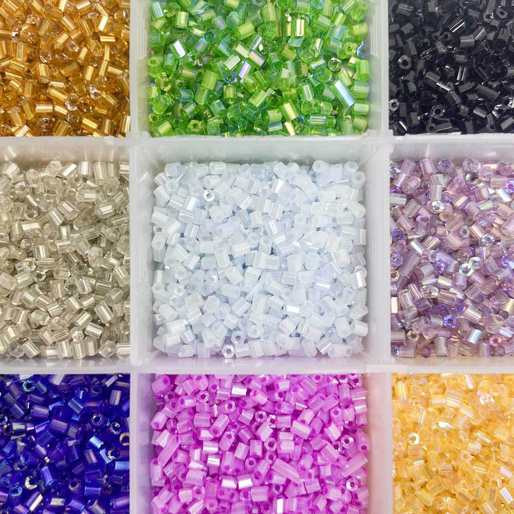 Kit missangas de vidro cilindro