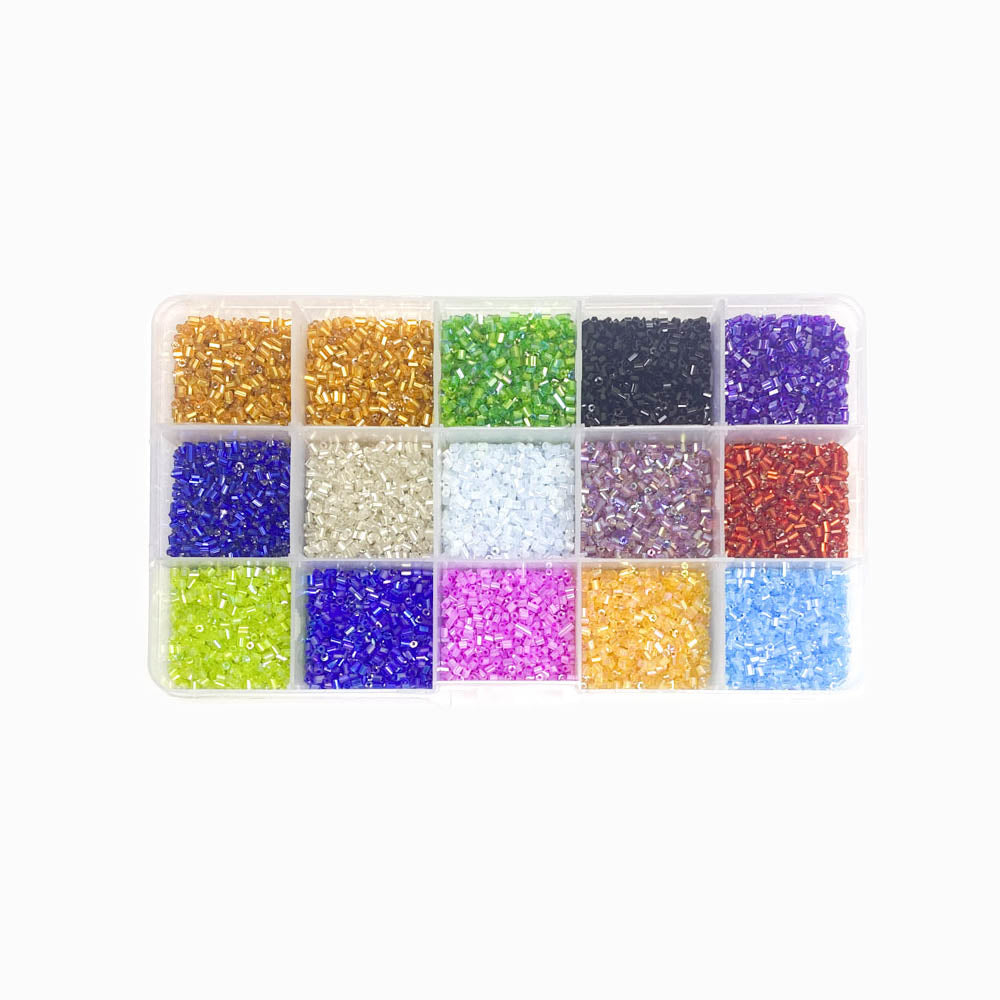 Kit missangas de vidro cilindro