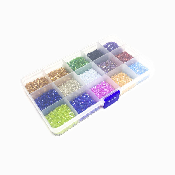 Kit missangas de vidro cilindro