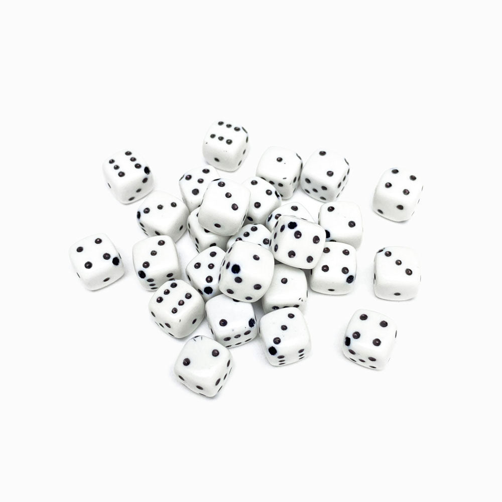 Pack 50un Dados Acrílicos Preto e Branco 8mm