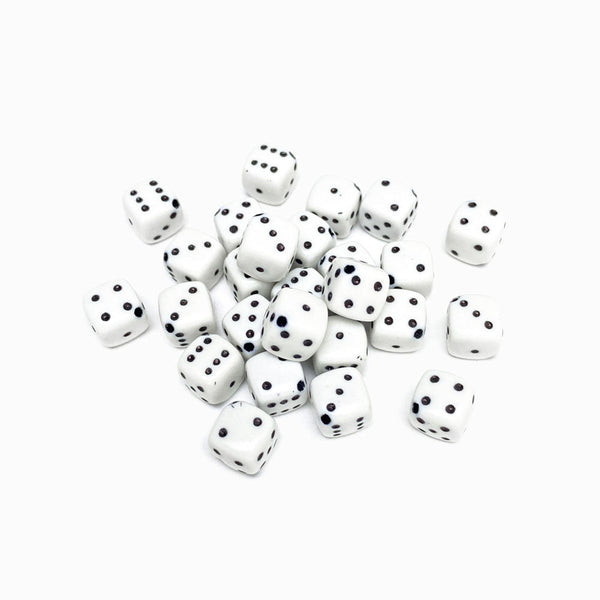 Pack 50un Dados Acrílicos Preto e Branco 8mm
