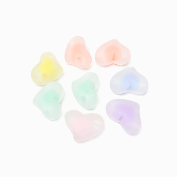 Contas Acrílicas Foscas Coração 21x16mm