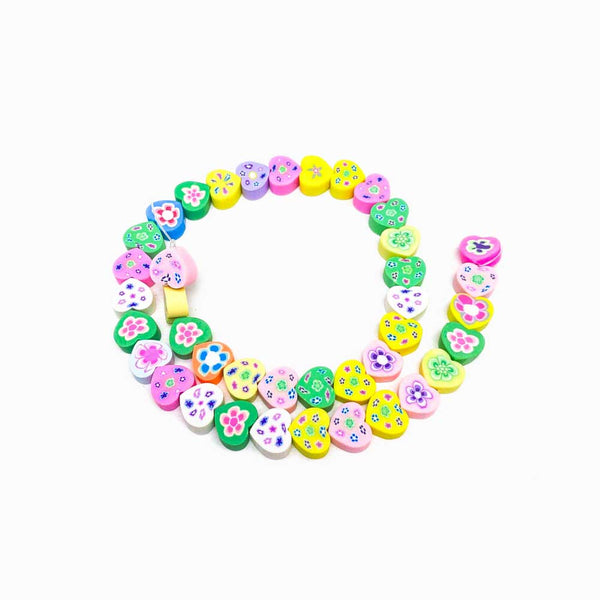 Entremeio de Fimo Design Coração com Flor