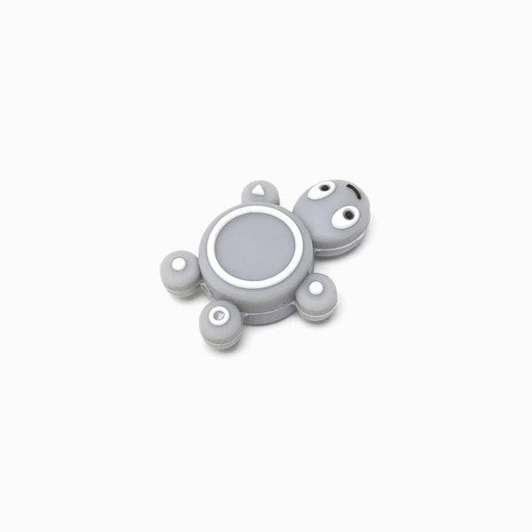 Contas de Silicone Tartaruga Cinza 29x22mm