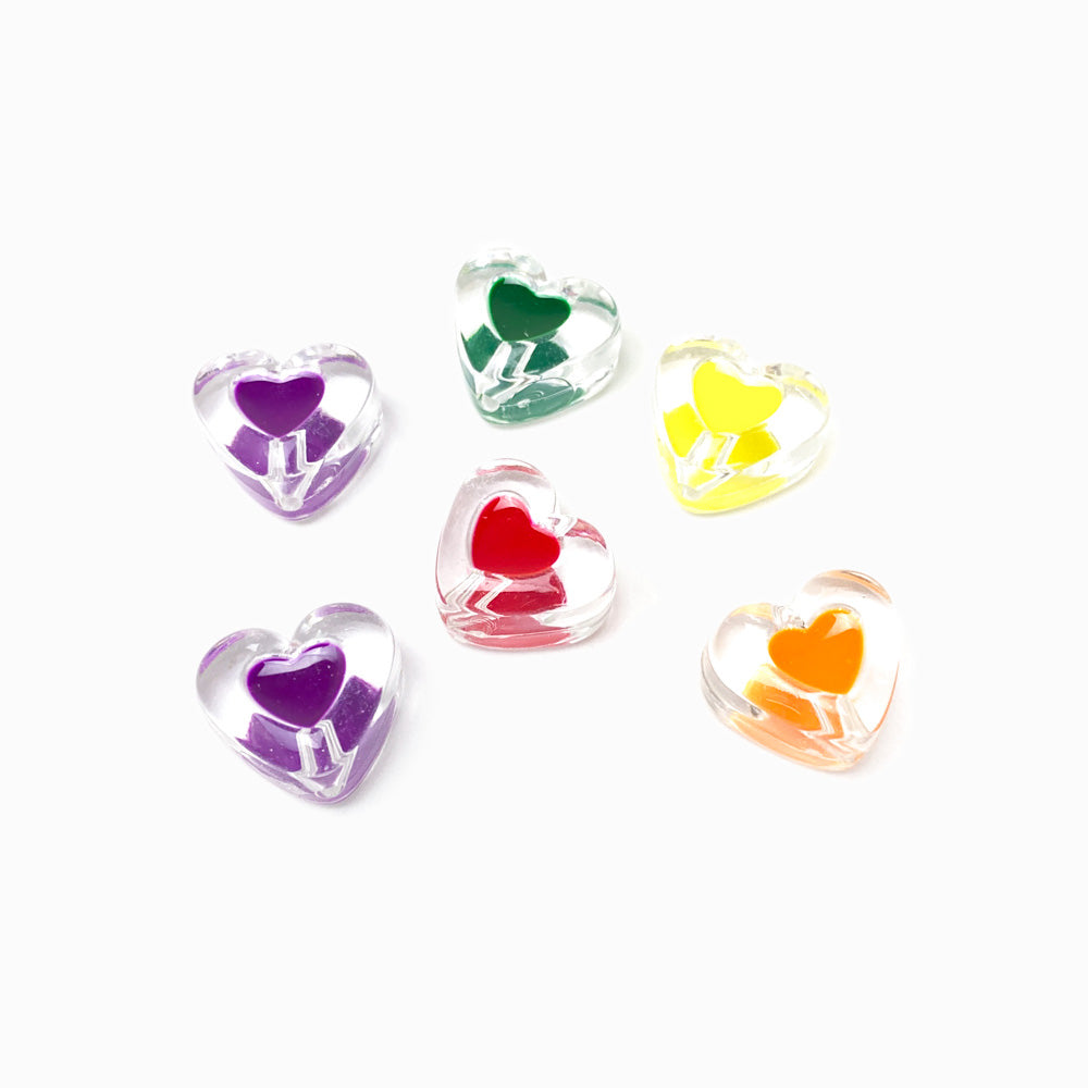 Contas Acrílicas Coração 17x13.5mm