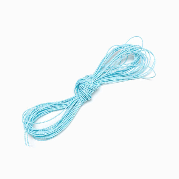 Fio Torcido Encerado 1mm Azul Bebé