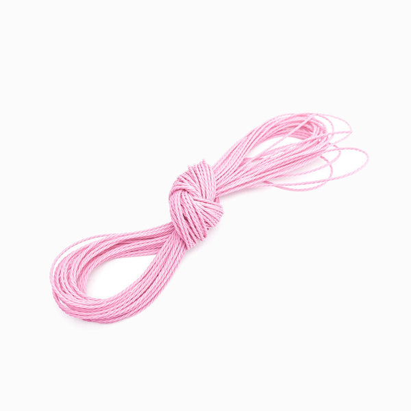 Fio Torcido Encerado 1mm Rosa Bebé