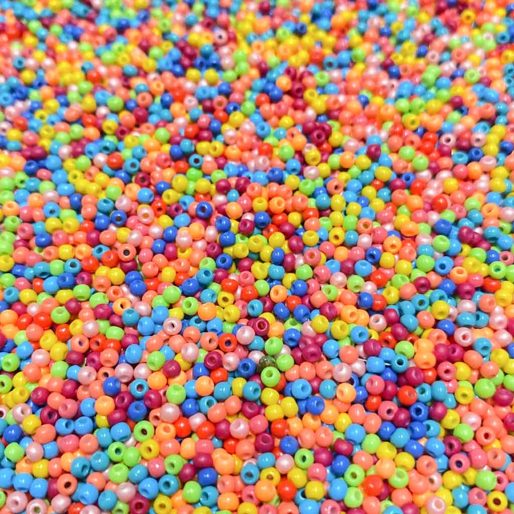 Pack 20g Miçanga de Vidro Equilibrada 2mm Mix