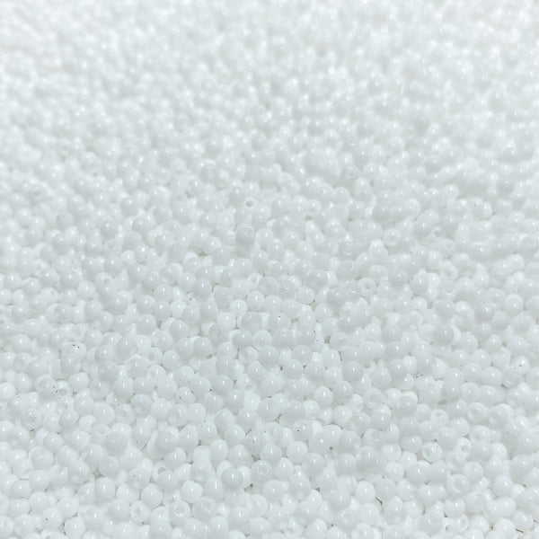 Pack 20g Miçanga de Vidro Equilibrada 2mm Branco