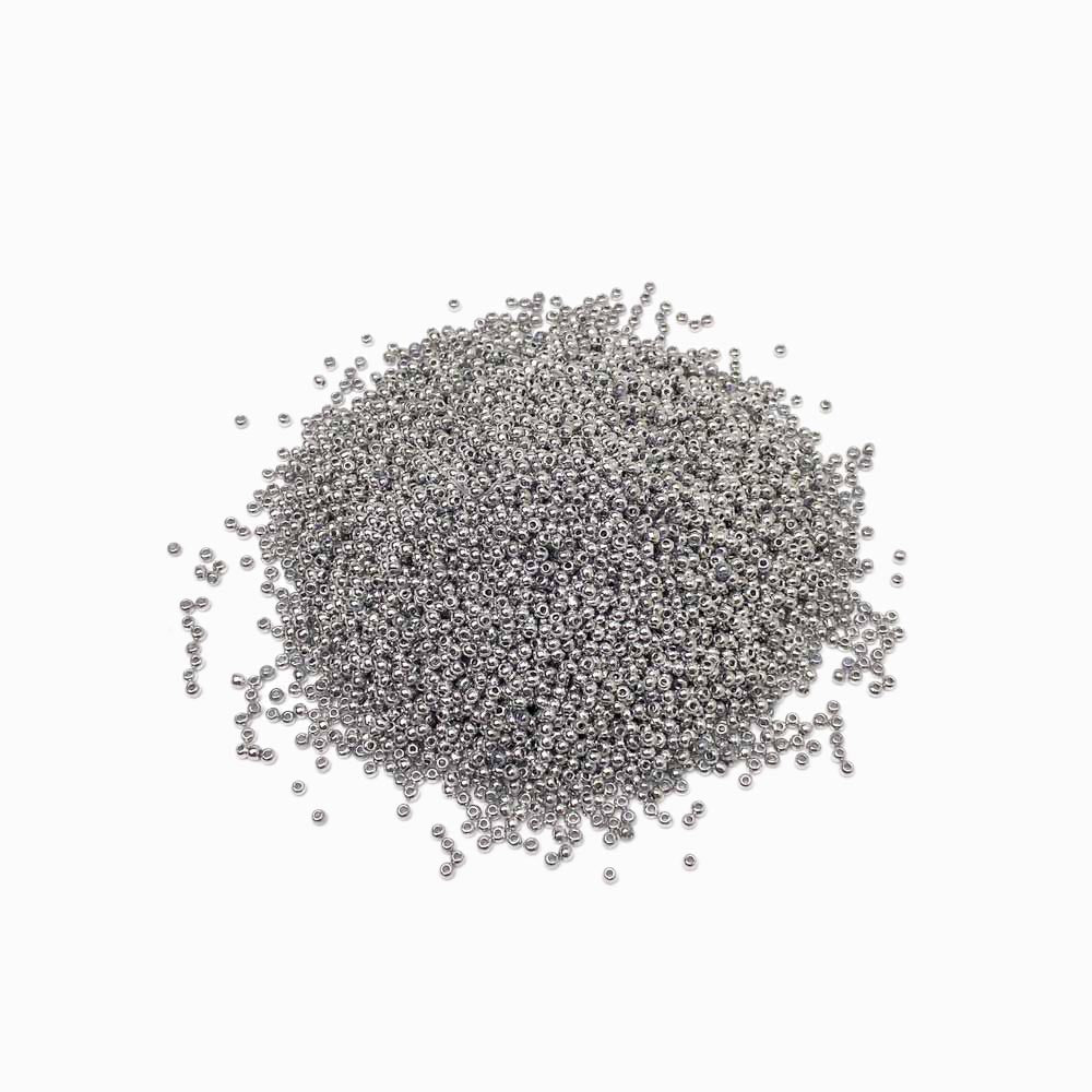 Pack 20g Miçanga de Vidro Equilibrada 2mm Nickel