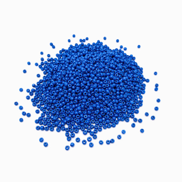 Pack 20g Miçanga de Vidro Equilibrada 2mm Azul