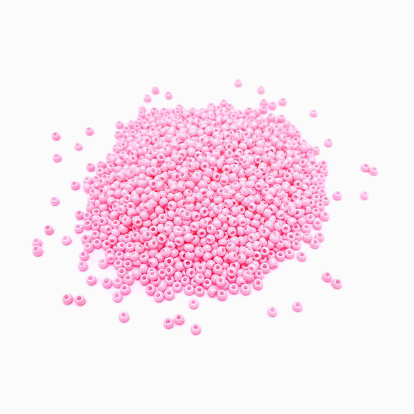 Pack 20g Miçanga de Vidro Equilibrada 2mm Rosa Forte