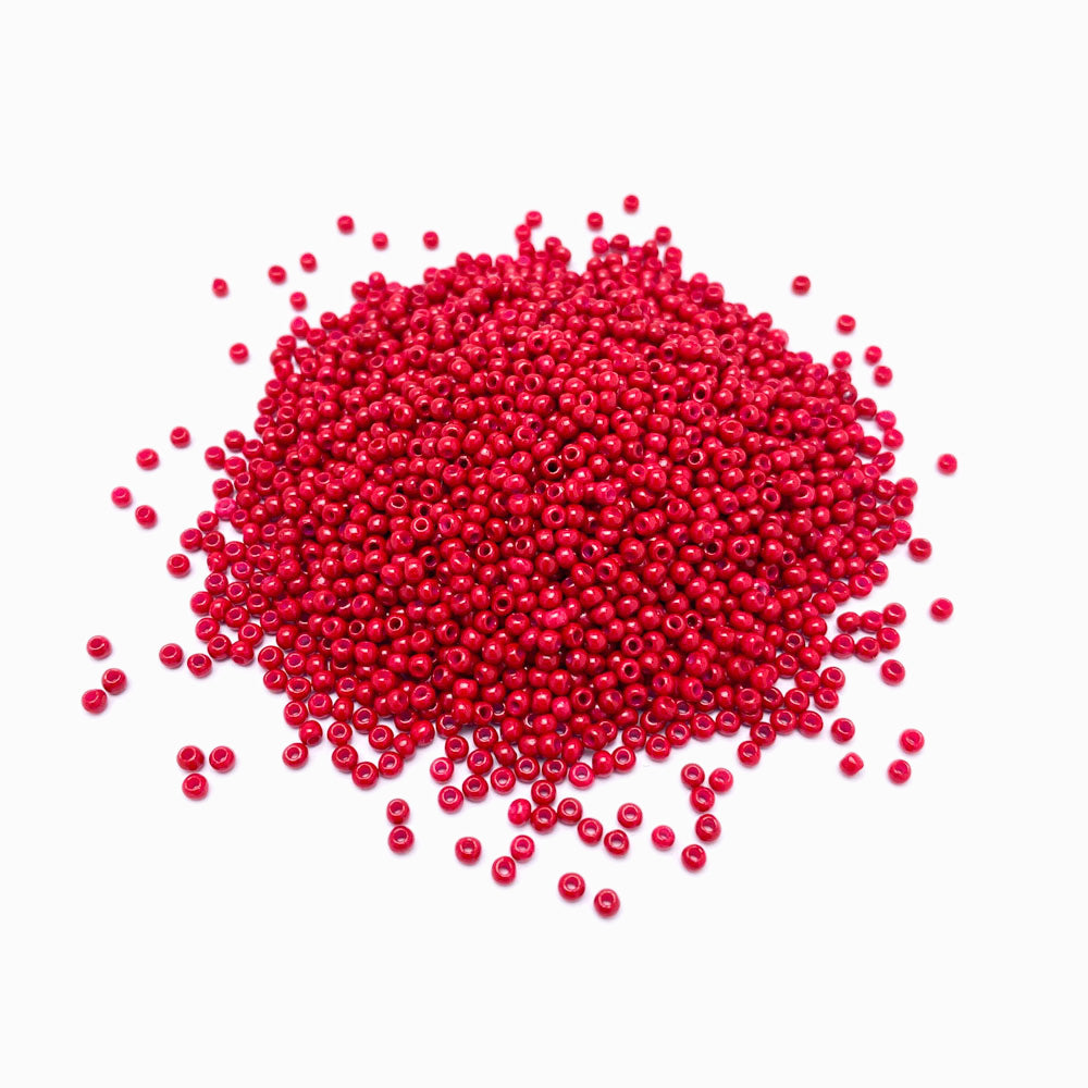 Pack 20g Miçanga de Vidro Equilibrada 2mm Vermelho Escuro