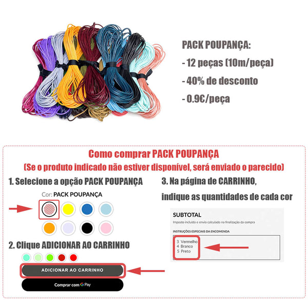Pack Poupança Fio Encerado Coreano 1.5mm e como comprar