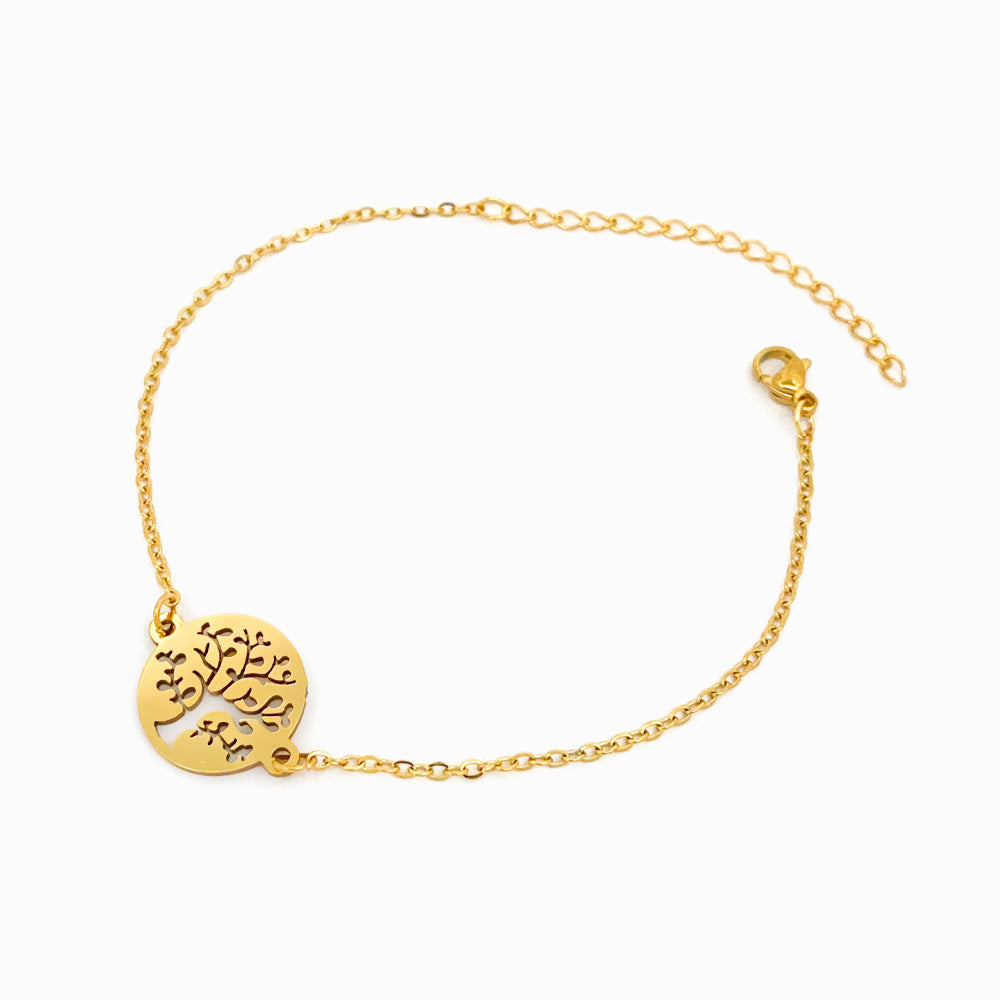 Pulseira Árvore da Vida SL2036 - Aço Inox Dourado