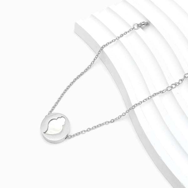 Pulseira Coração de Viana SL2006 - Aço Inox Prateado com Madrepérola