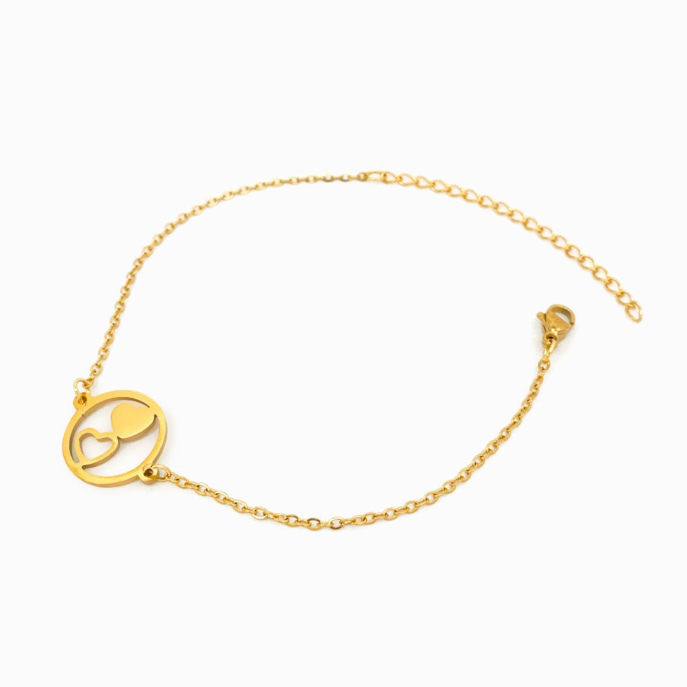 Pulseira Corações SL2044 - Aço Inox Dourado