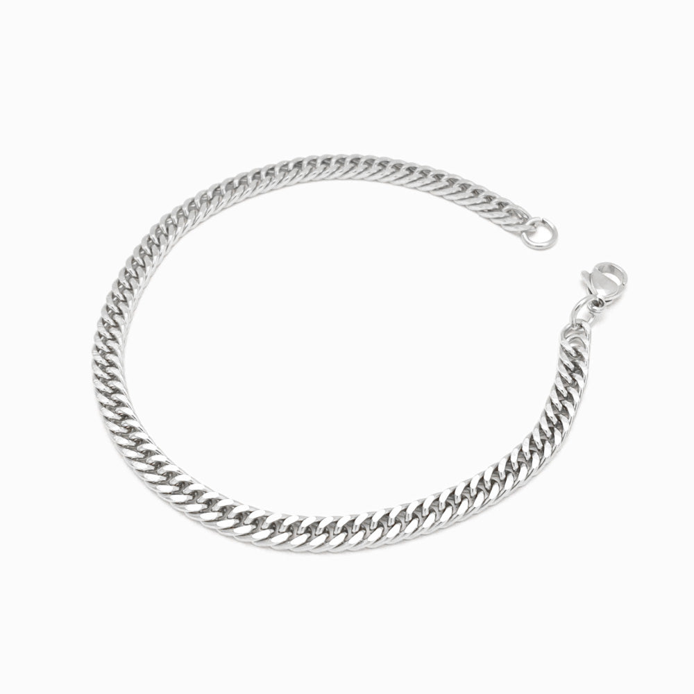 Pulseira Elo Achatado SL3001 - Aço Inox Prateado