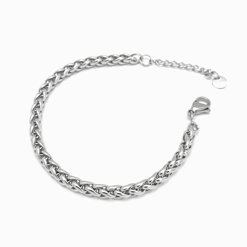 Pulseira Elo Entrelaçado 5mm SL3020 - Aço Inox Prateado