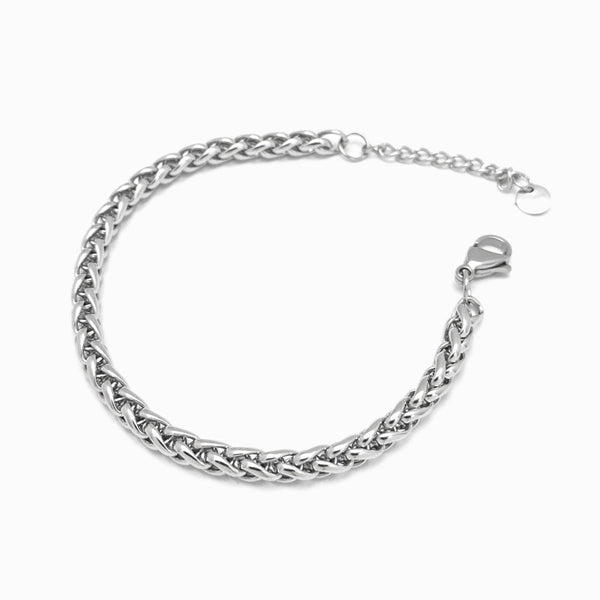 Pulseira Elo Entrelaçado 5mm SL3020 - Aço Inox Prateado