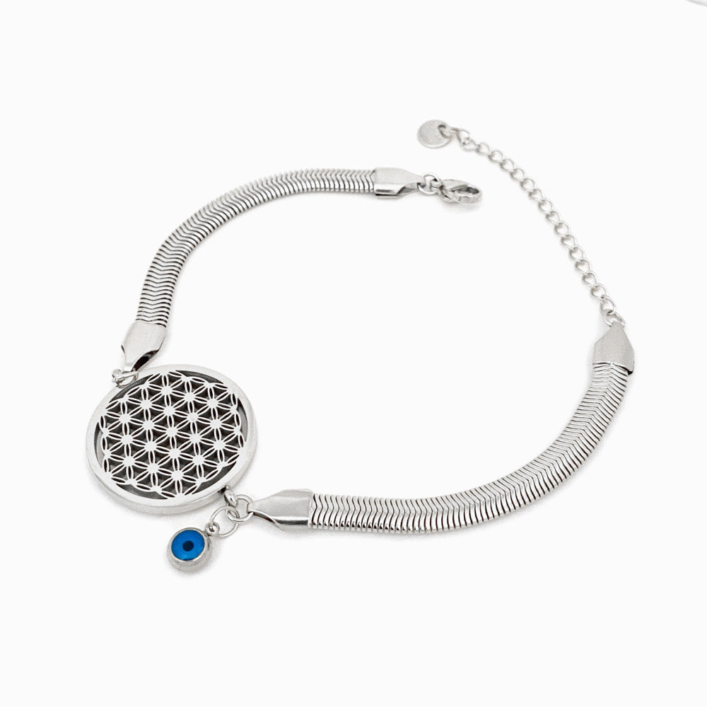 Pulseira Flor da Vida SL1097 - Aço Inox Prateado