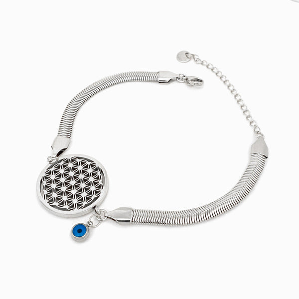 Pulseira Flor da Vida SL1097 - Aço Inox Prateado