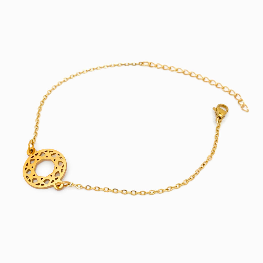 Pulseira Flor da Vida SL2042 - Aço Inox Dourado