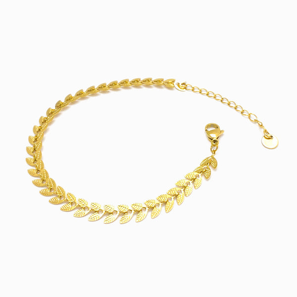 Pulseira Folha SL3004 - Aço Inox Dourado