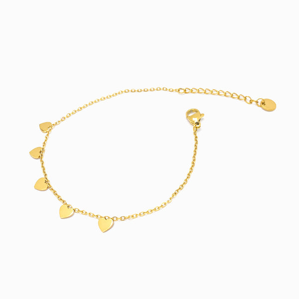 Pulseira Gargantilhas Coração SL3005 - Aço Inox Dourado