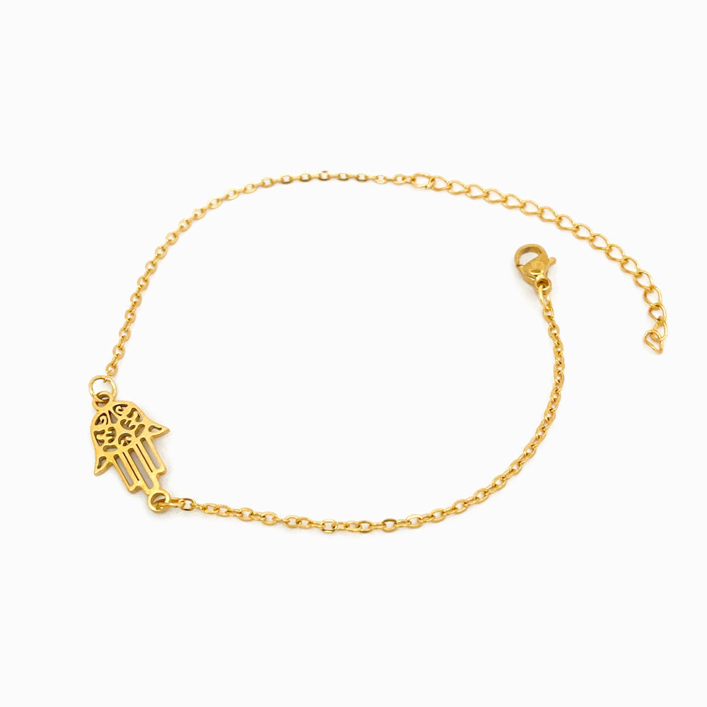 Pulseira Mão de Fátima SL2039 - Aço Inox Dourado