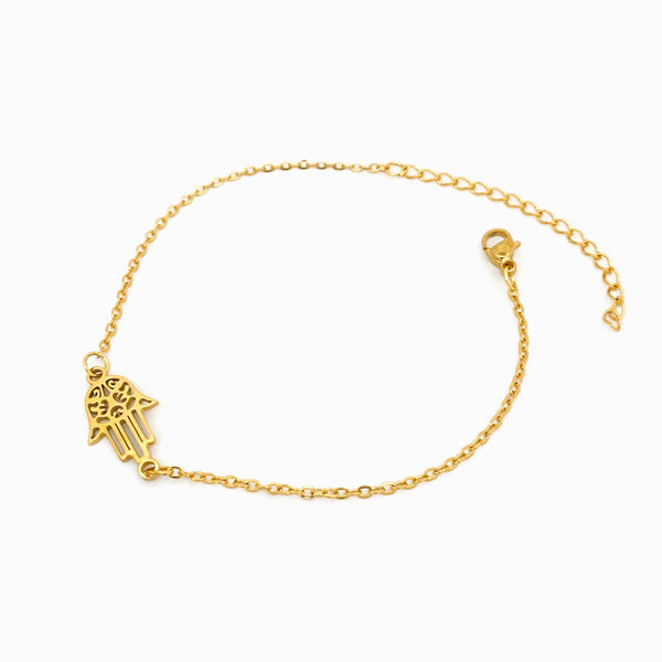 Pulseira Mão de Fátima SL2039 - Aço Inox Dourado