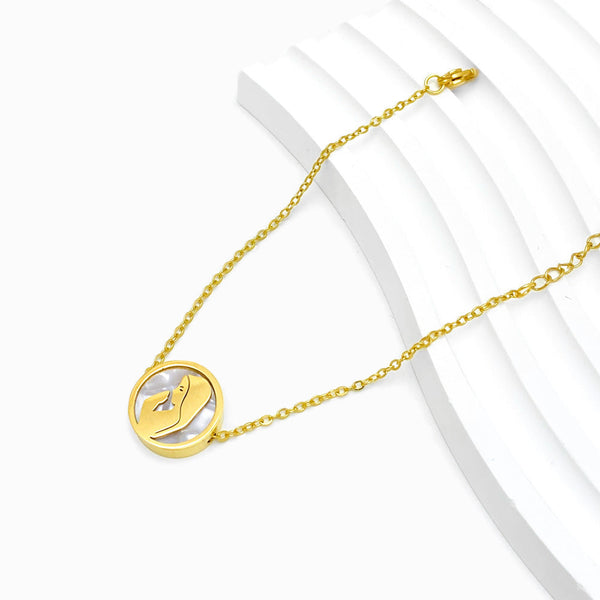 Pulseira Nossa Senhora SL2002 - Aço Inox Dourado com Madrepérola