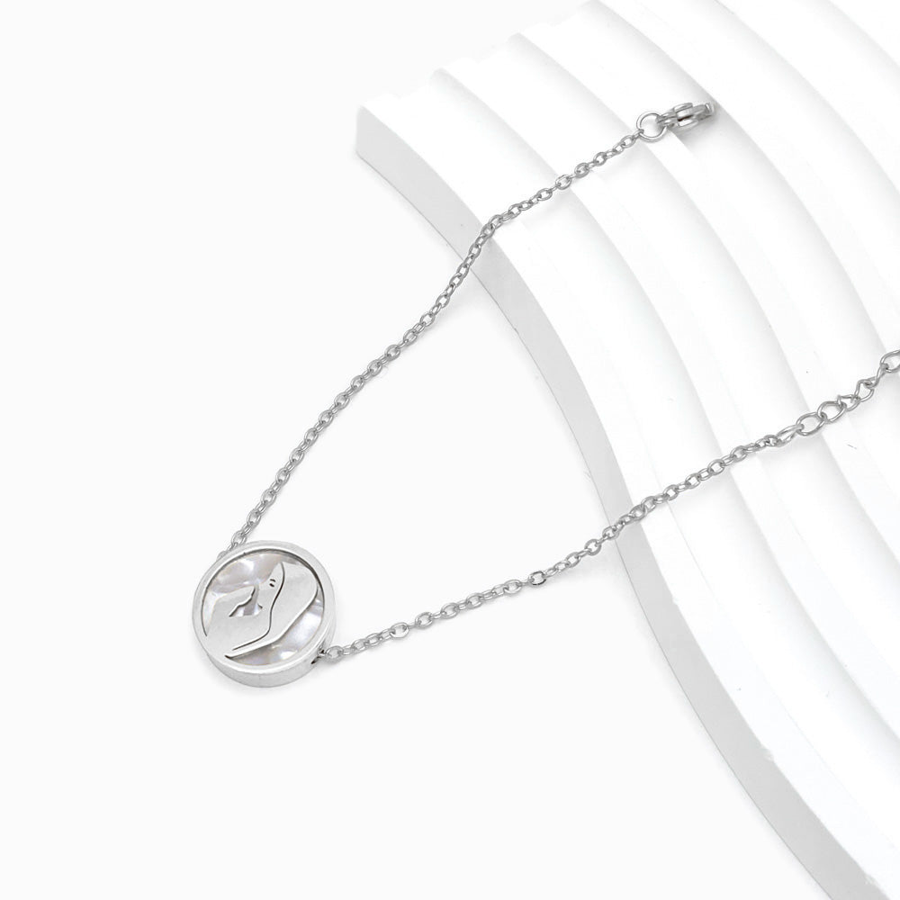 Pulseira Nossa Senhora SL2002 - Aço Inox Prateado com Madrepérola