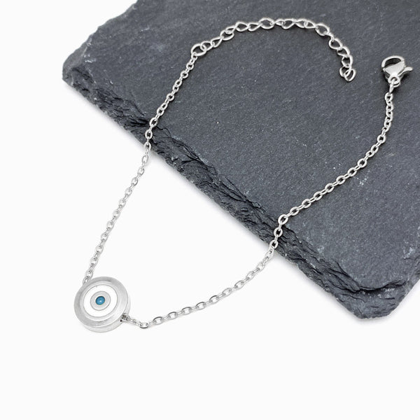 Pulseira Olho Turco SL2014 - Aço Inox Prateado