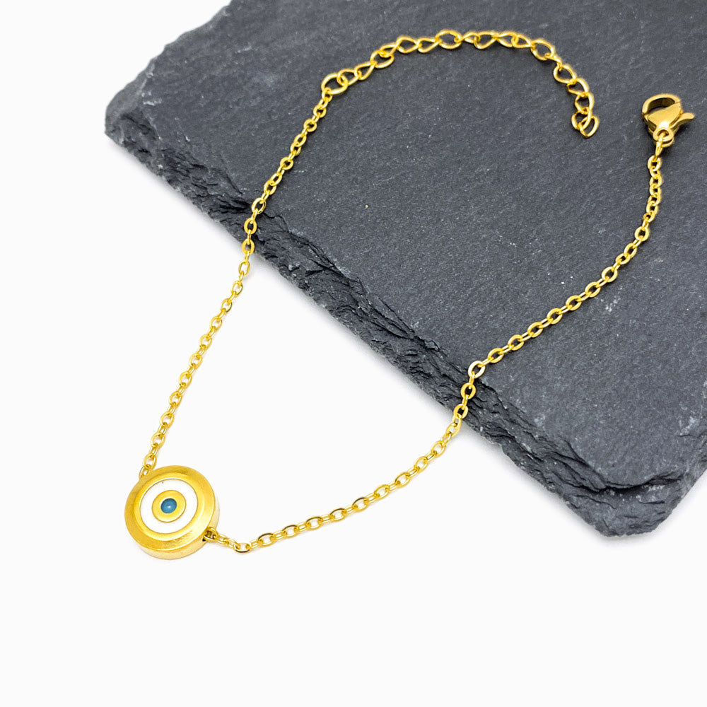 Pulseira Olho Turco SL2014 - Aço Inox Dourado