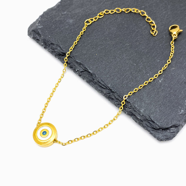 Pulseira Olho Turco SL2014 - Aço Inox Dourado