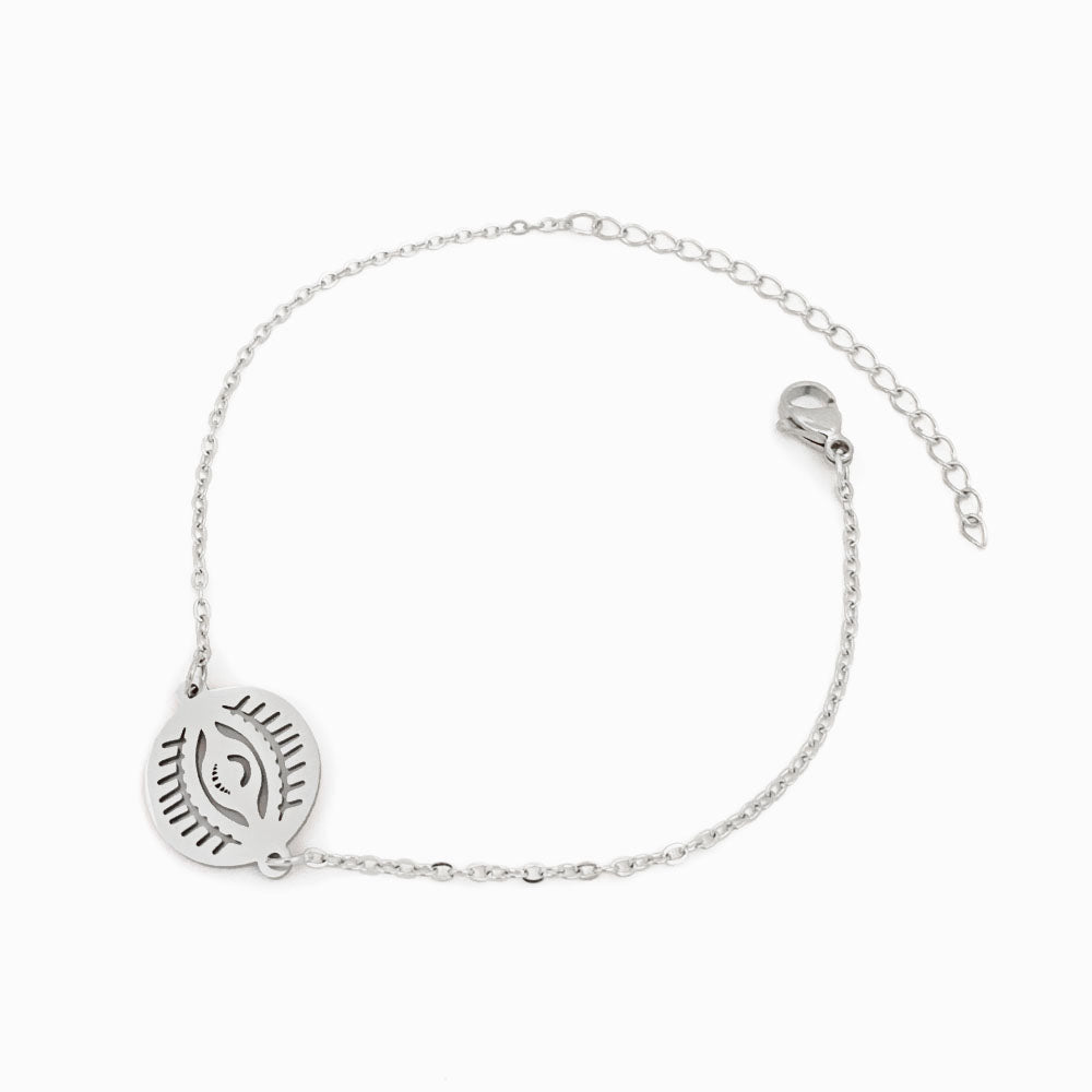 Pulseira Olho Turco SL2025 - Aço Inox Prateado